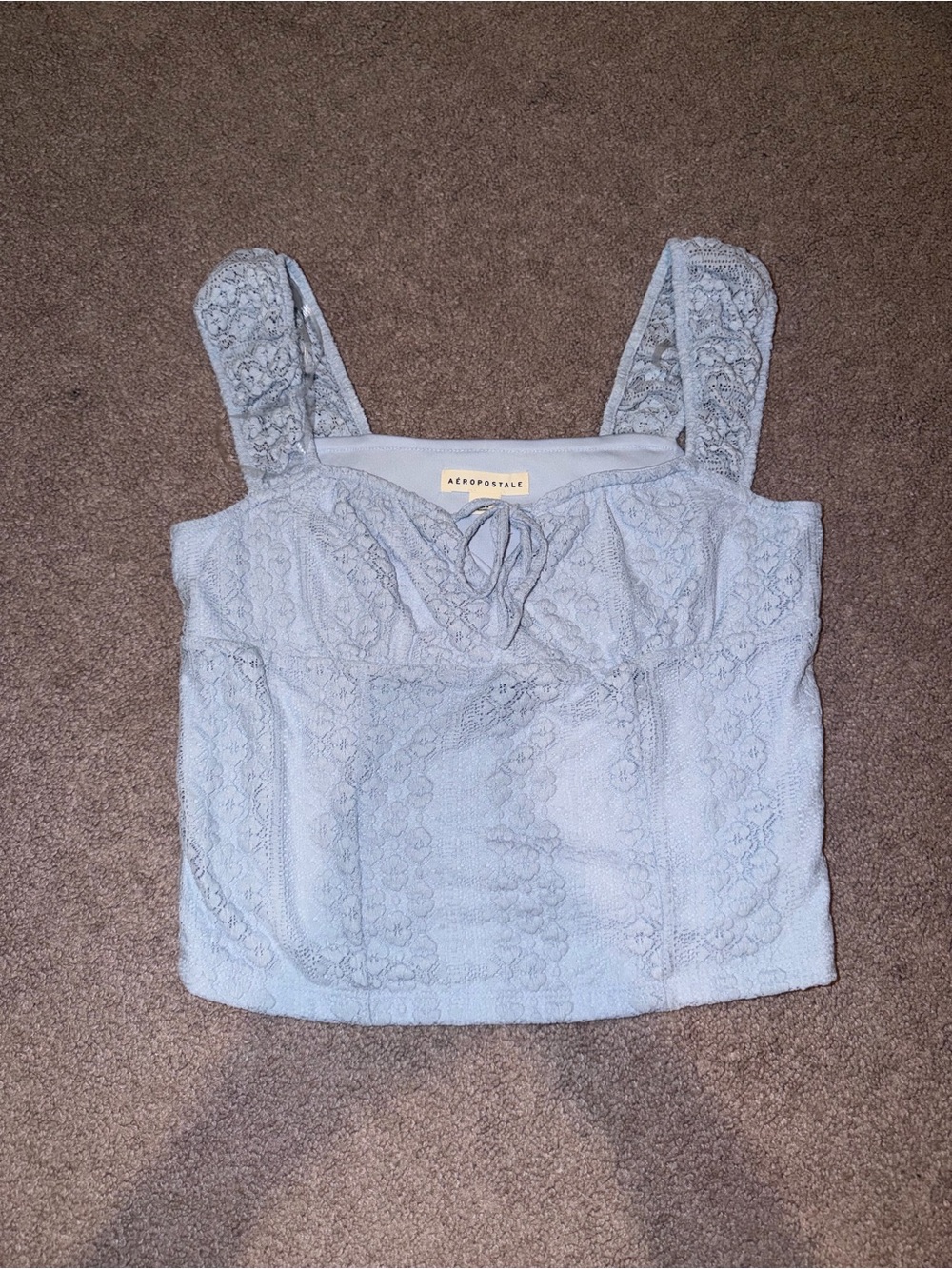 Aeropostale Pale Blue Lace Cropped Cami